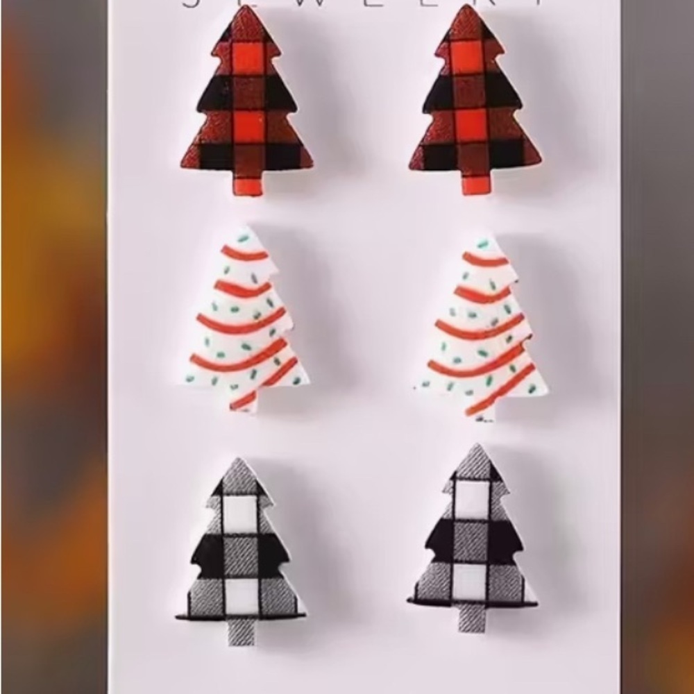 Festive Tree Earrings Set - Picture 2 of 4